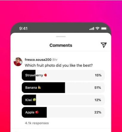 Instagram, Hikâye ve DM'lerden Sonra Yorumlara da Anket Getiriyor